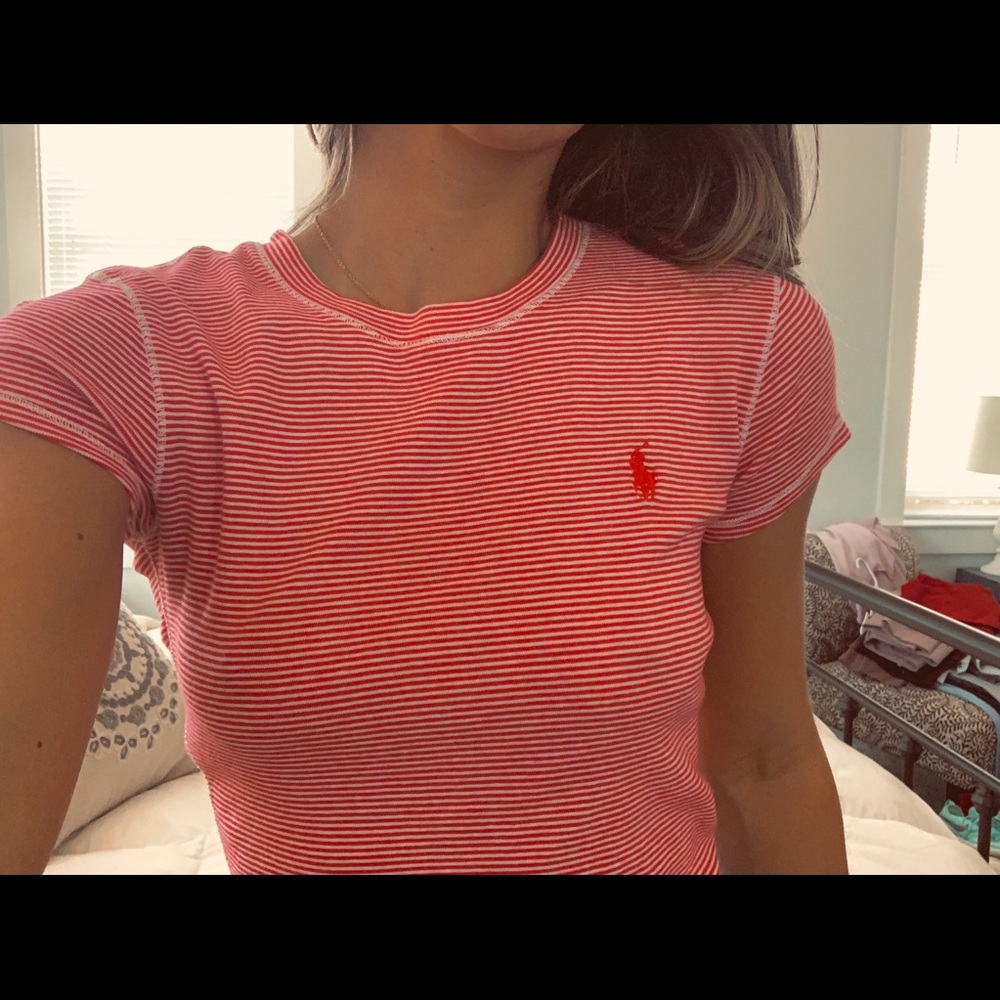 Red Striped Ralph Lauren tee!